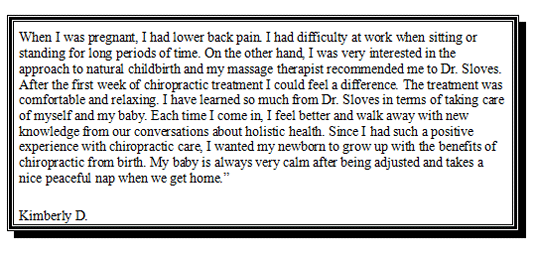 Pregnancy testimonial number 4 of the benefits of chiropractic care